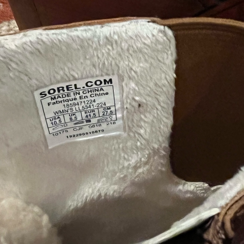 Sorel Phoenix Lace Shearling Sz 10.5 - Picture 7 of 8